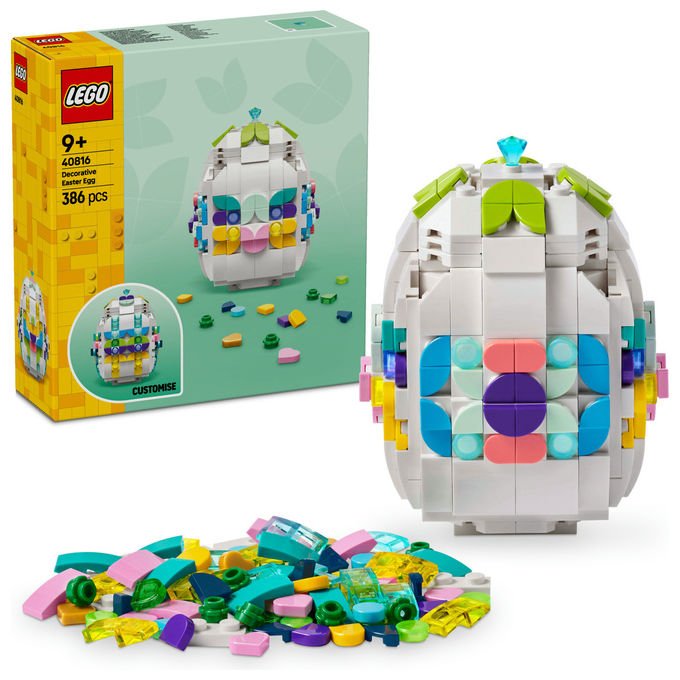 Lego, Uovo di Pasqua Decorativo Personalizzabile, 40816, 386 Pezzi