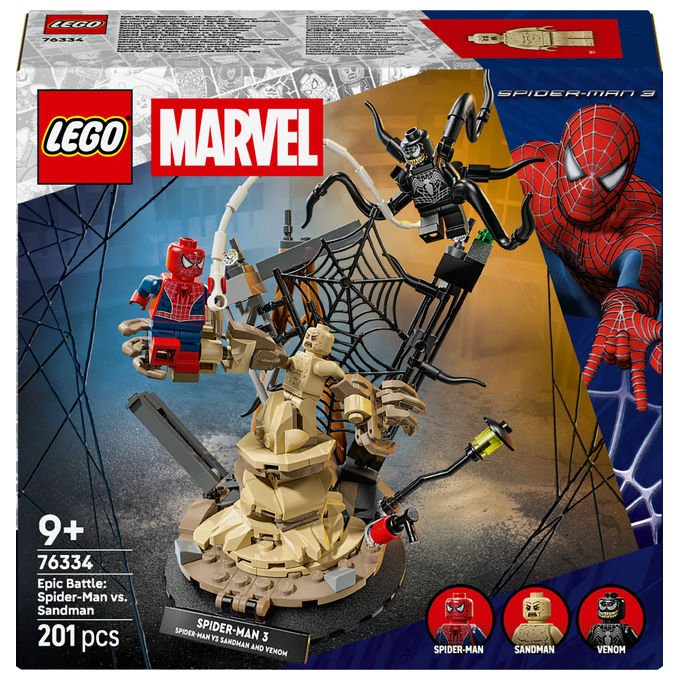 LEGO, Battaglia Epica Spider-Man vs Sandman, Set costruzioni, 201 Pezzi