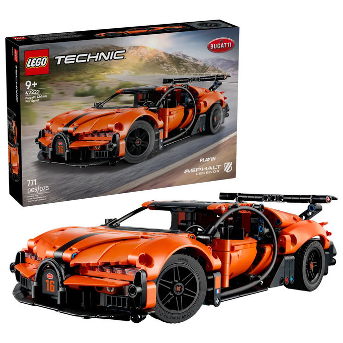 Lego, Bugatti Chiron Pur Sport Hypercar Technic 42222, Set di Costruzione