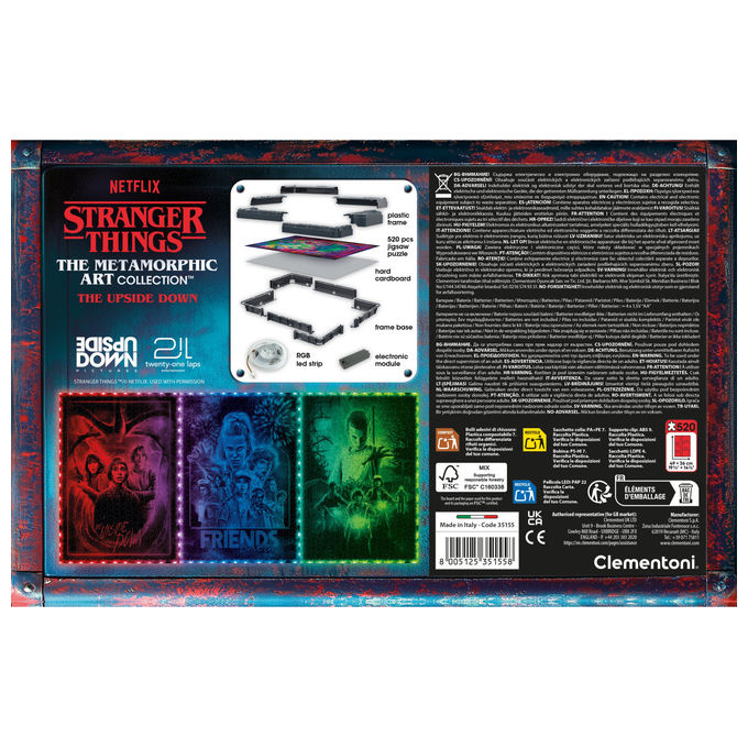 Clementoni, The Metamorphic Art Collection, Puzzle Stranger Things, 520 pezzi