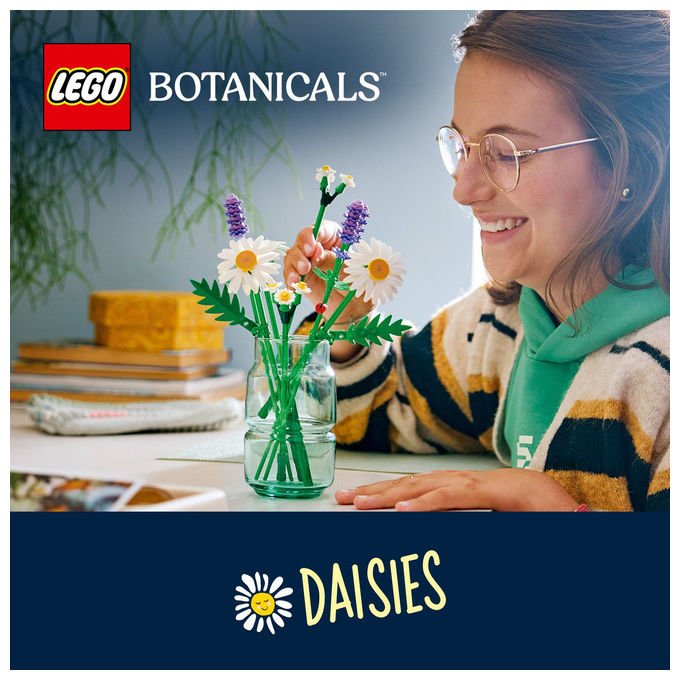 LEGO, Set Costruibile Margherite Botanicals, Decorazione Floreale, 133 Pezzi