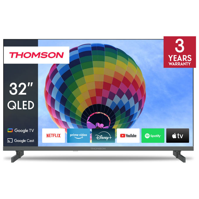 Thomson Google TV QLED 32 Pollici Grigio Dolby Audio 12V