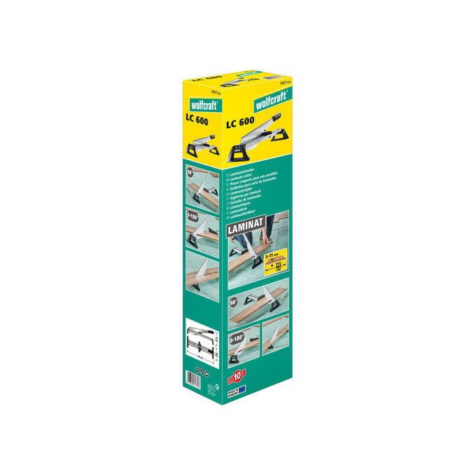 Wolfcraft 6937000 Laminatschneider LC 600 Taglierino per Pannelli Laminati max 11 mm max 465 mm max 0°-180° colore Nero