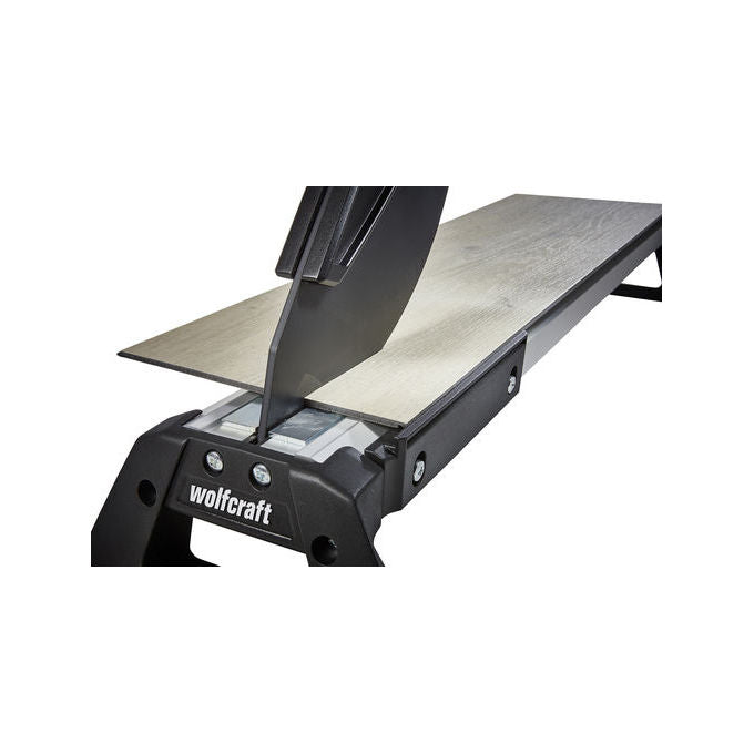 Wolfcraft VLC800 Gilotina per Taglio Pannelli Laminati e Vinilici Massimo Spessore 11 mm Lama Coated Guida Parallela Funzione di Blocco colore Nero