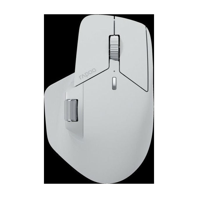 Rapoo 12531 MT760M Mouse Wireless Fino a 4000 DPI Tecnologia Multi-Modalita' Bluetooth 4.0 5.0 2.4 GHz 10 Pulsanti Ricaricabile colore Grigio