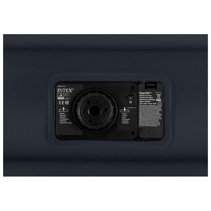 Intex Materasso Durabeam Pillow rest Deluxe Bicolor con Tecnologia Fiber Tech; Pompa Elettrica Incorporata 152x230x42 cm