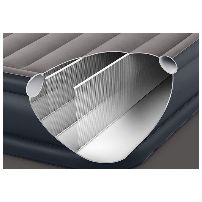 Intex Materasso Durabeam Pillow rest Deluxe Bicolor con Tecnologia Fiber Tech; Pompa Elettrica Incorporata 152x230x42 cm