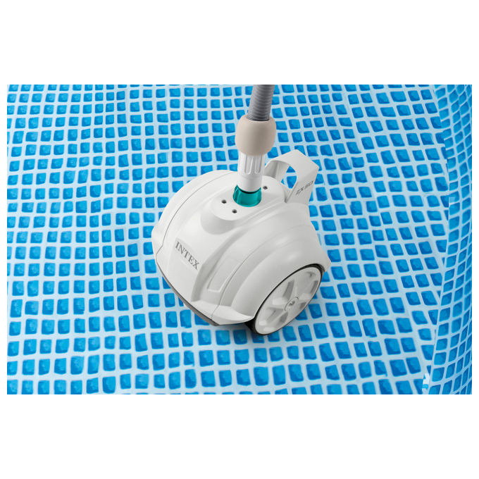 Intex 28007EX ZX50 Robot Pulitore Automatico Piscine Fuori Terra fino a 488 cm Pompa 3407 5678 L-h Tubo 6,50 m colore Bianco