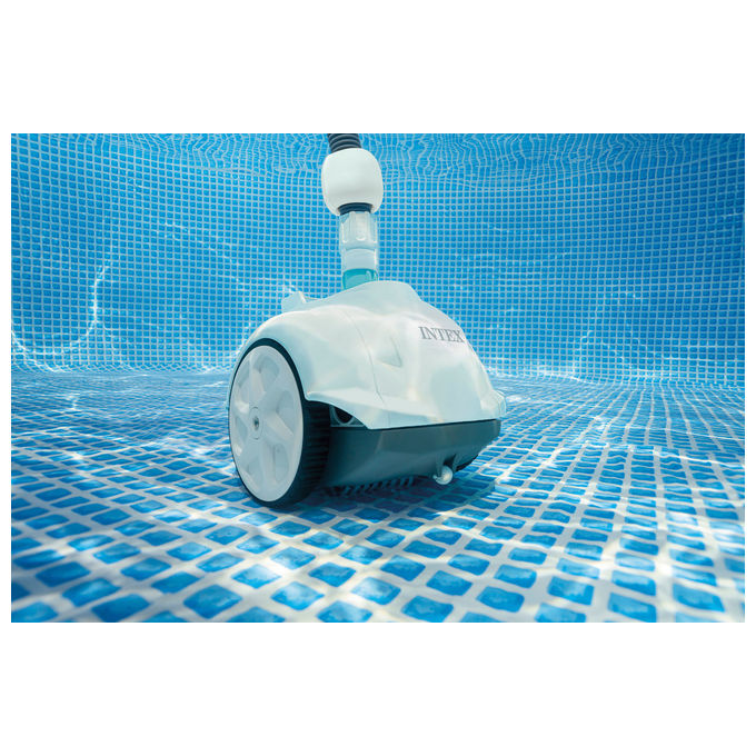 Intex 28007EX ZX50 Robot Pulitore Automatico Piscine Fuori Terra fino a 488 cm Pompa 3407 5678 L-h Tubo 6,50 m colore Bianco