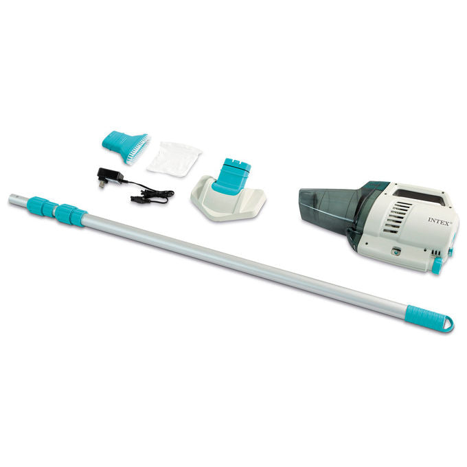 Intex ZR200 28628 Aspirapolvere Ricaricabile per Piscine e Spa Asta 280 cm 2 Testine 100 min autonomia colore Blu Bianco