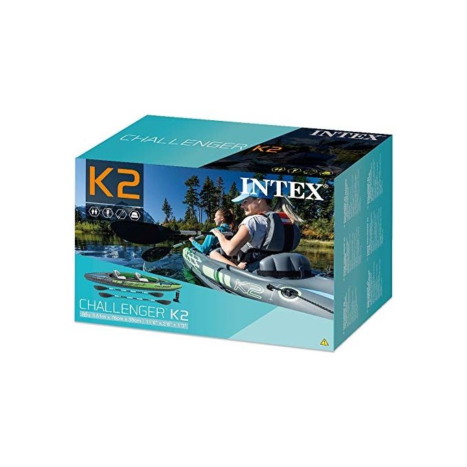 Intex Canoa Challenger k2 Gonfiabile cm 351x76x38 2 posti