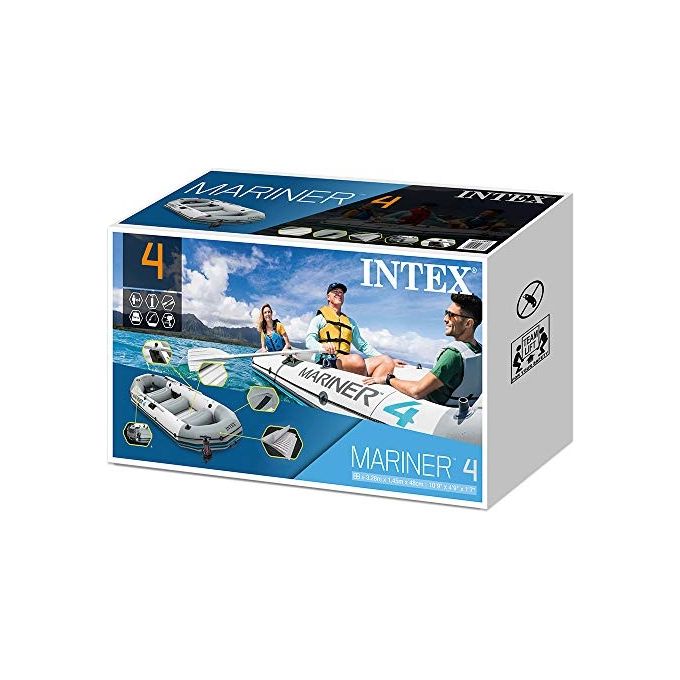 Intex 68376 Canotto Unisex Adulto Blu-Grigio-Nero 4 persone Single