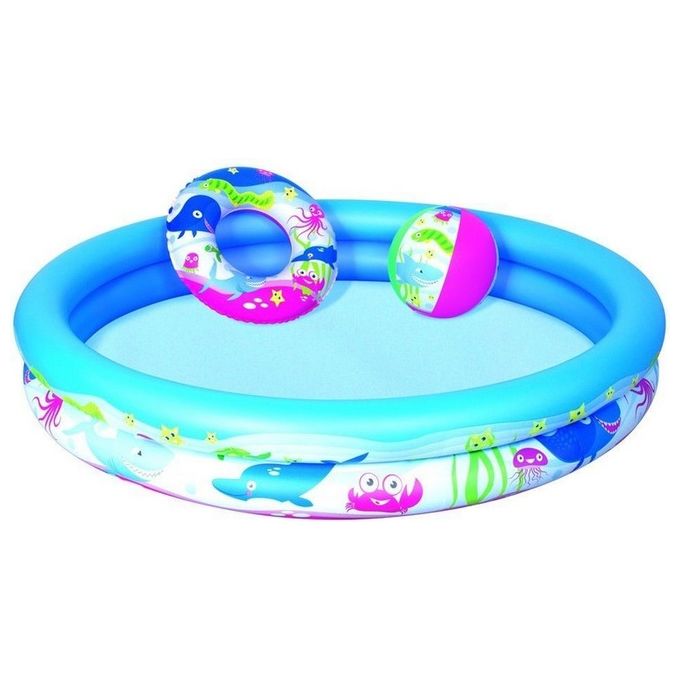 Bestway Set Piscina Gonfiabile Mare Blu 147X25 Cm 51120B