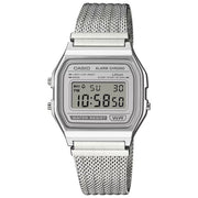 Casio Orologio Digitale Vintage A158WEM - 7EF Resina Cromata Argento - Yeppon