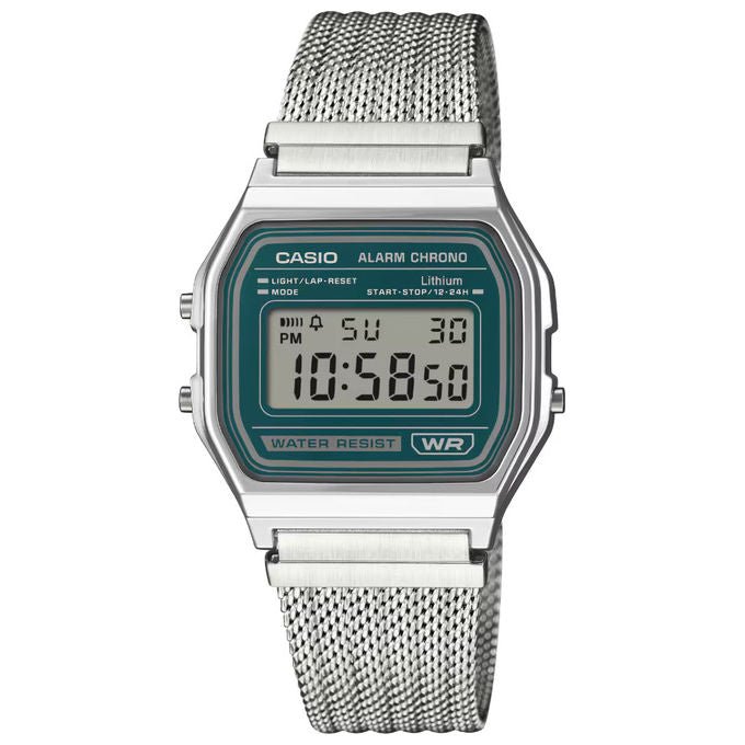 Casio Orologio Digitale Vintage A158WEM - 3EF Resina Cromata Unisex - Yeppon