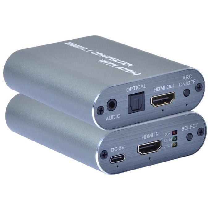 Techly Estrattore Audio HDMI 8K IDATA HDMI-EA8KSPD con Toslink SPDIF e Audio 3.5