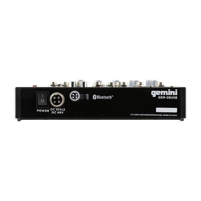 Gemini Mixer Audio 8 Canali Nero GEM-08USB