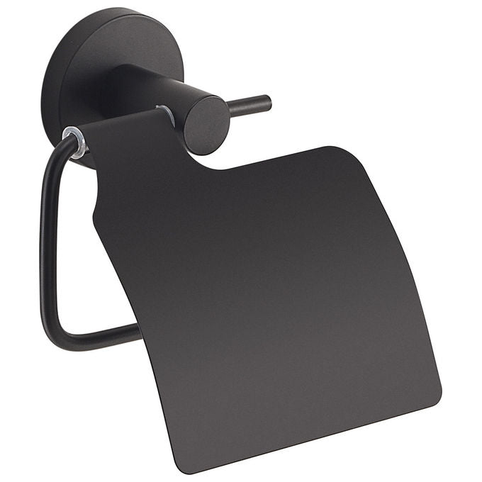 Gedy Porta Rotolo WC Nero Opaco Felce Plus Acciaio Inox e Cromall