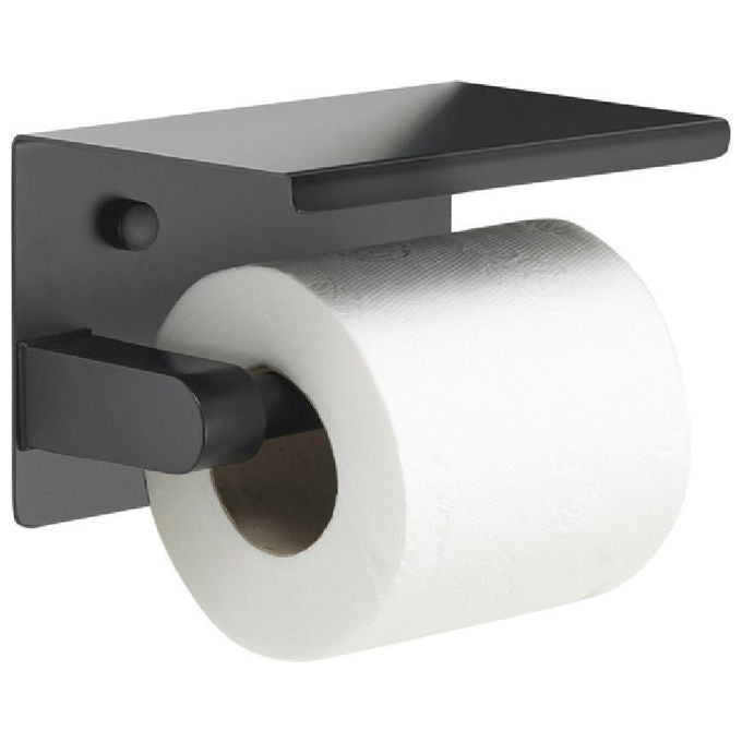Gedy Portarotolo Nero Opaco In metallo e resine termoplastiche Da bagno G.Hot