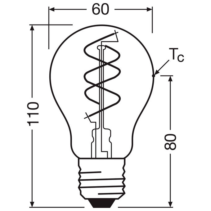 Osram Lampadina LED Vintage 1906 Classic Slim E27 Pera Filamento Oro 8W Dimmerabile