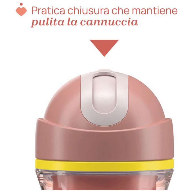Chicco Tazza Termica Sport Antigoccia con Cannuccia in Silicone 14+ Mesi Rosa