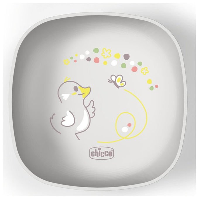 Chicco Ciotola Pappa con Coperchio 6m+ Grigia Impilabile Senza Bpa