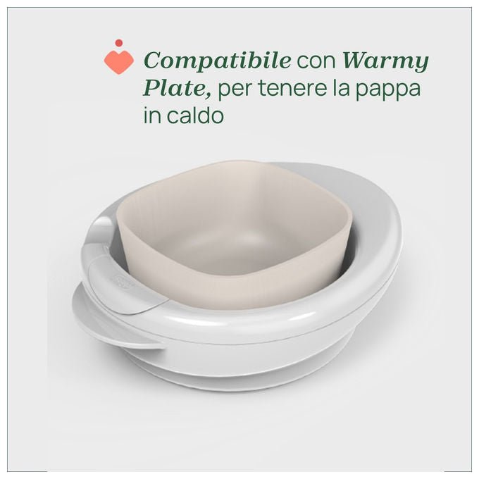 Chicco Ciotola Pappa con Coperchio 6m+ Grigia Impilabile Senza Bpa
