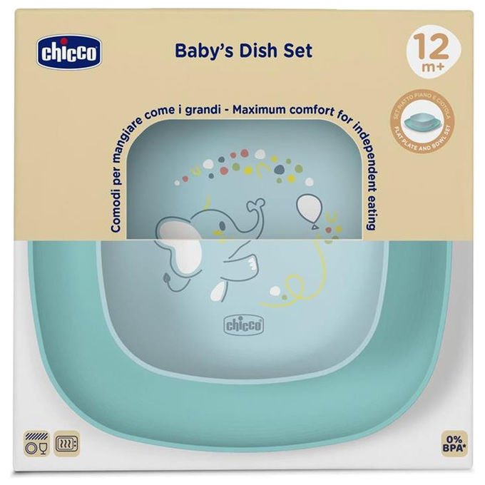 Chicco Set Pappa Ciotola e Piatto Piano 12m+ Utilizzabile nel Microonde - Yeppon