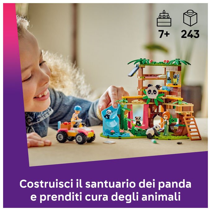 Lego Il Santuario dei Panda 42648 Set Costruzioni con Casa sull'Albero e ATV
