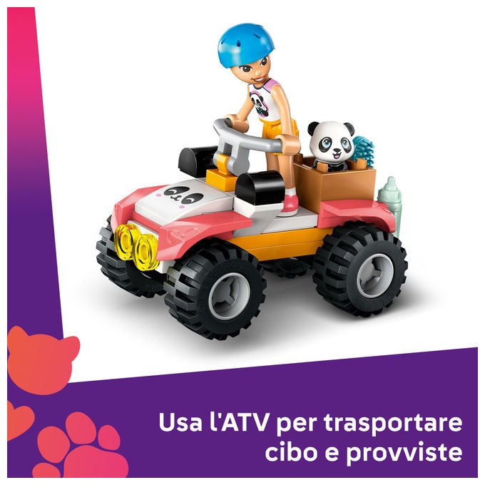 Lego Il Santuario dei Panda 42648 Set Costruzioni con Casa sull'Albero e ATV