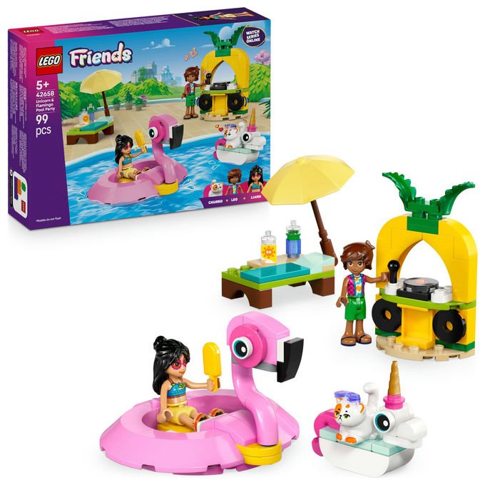 LEGO Pool Party con Unicorno e Fenicottero Set Costruzioni 99 Pezzi