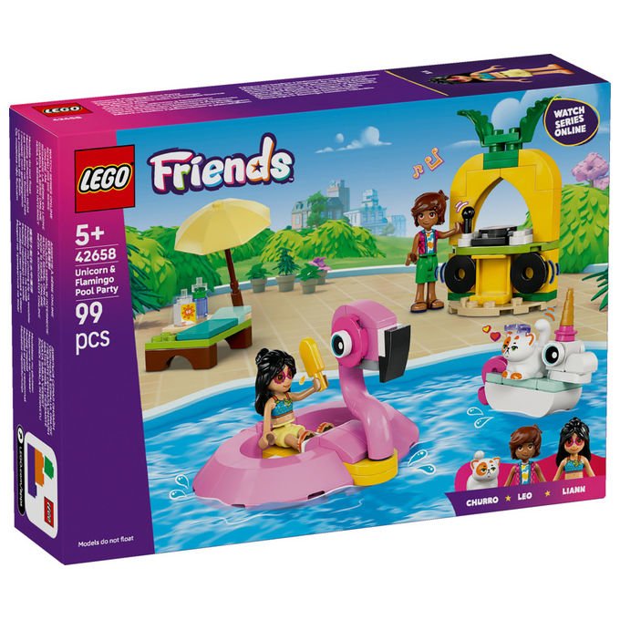 LEGO Pool Party con Unicorno e Fenicottero Set Costruzioni 99 Pezzi
