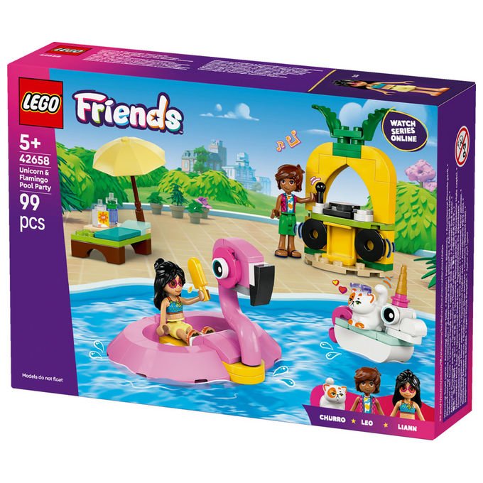 LEGO Pool Party con Unicorno e Fenicottero Set Costruzioni 99 Pezzi
