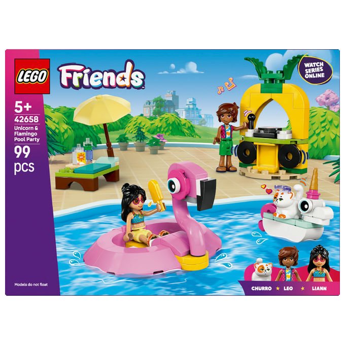 LEGO Pool Party con Unicorno e Fenicottero Set Costruzioni 99 Pezzi