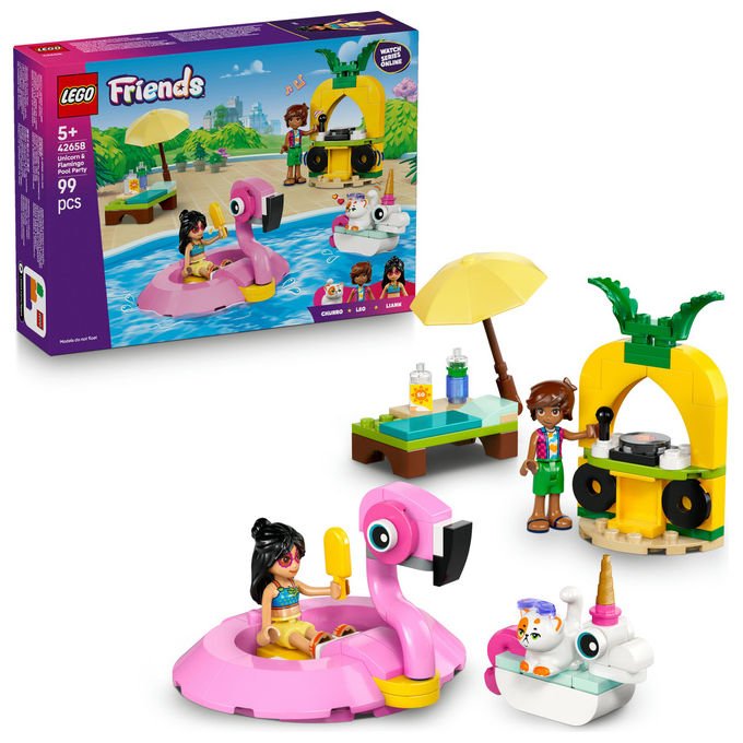 LEGO Pool Party con Unicorno e Fenicottero Set Costruzioni 99 Pezzi