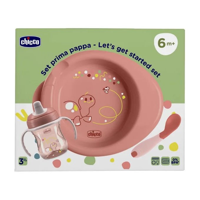 Chicco Set Pappa 6m+ Rosa con piatto termico e cucchiaio - Yeppon