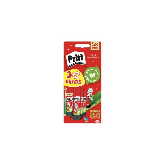 Pritt Colla Stick 5 Pezzi da 11g Ideale per Carta e Cartone