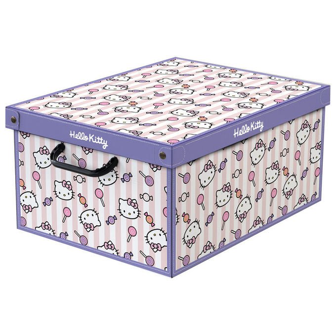Lavatelli Scatola Hello Kitty 39x50x24 cm Cartone Lilla - Yeppon
