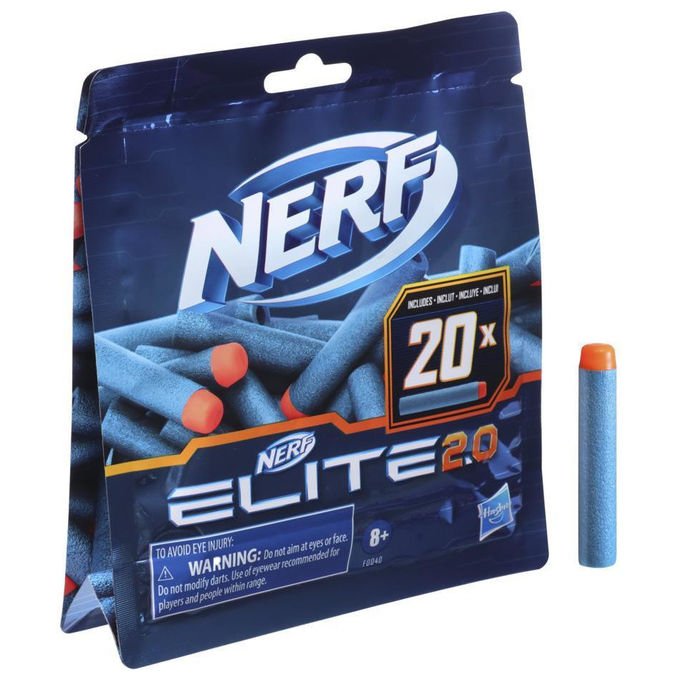Nerf Elite 2.0 Ricarica 20 Dardi Compatibile con Blaster Nerf Elite 2.0