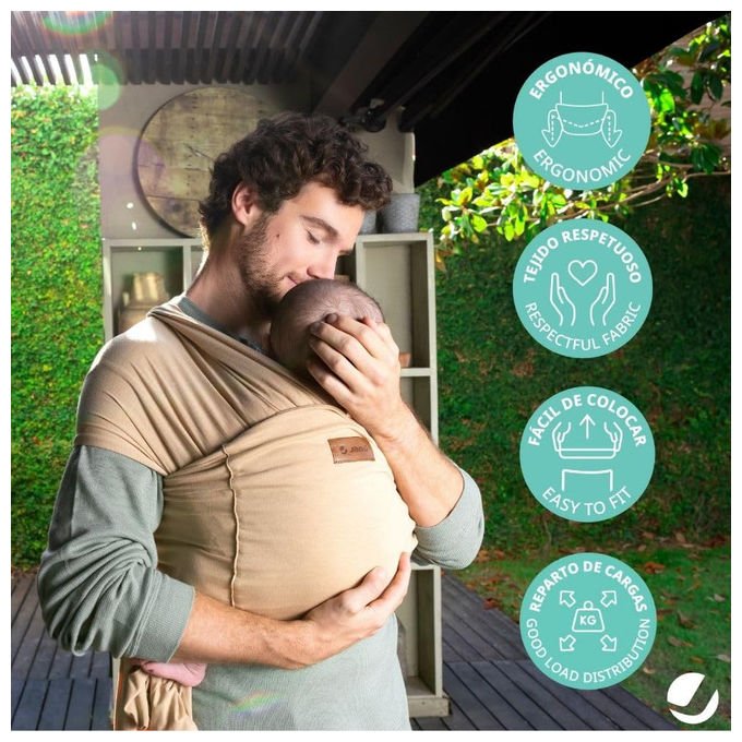 Jané, Fascia Porta Bebe' Elastica Cocoon, Beige, Con Borsa, Fino a 20 kg