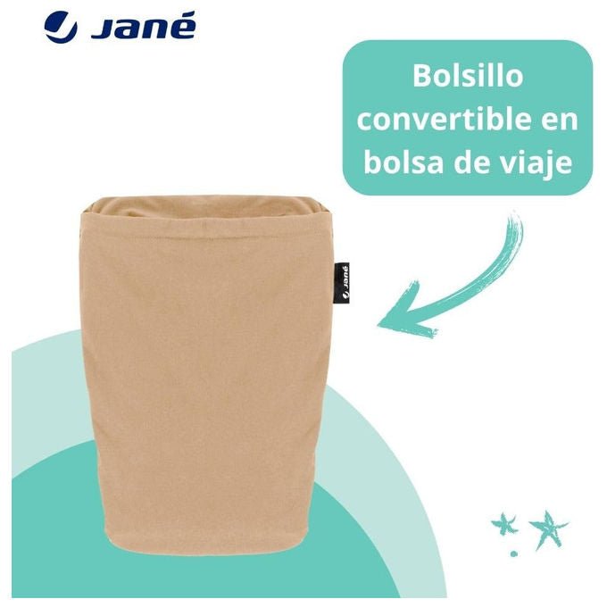 Jané, Fascia Porta Bebe' Elastica Cocoon, Beige, Con Borsa, Fino a 20 kg