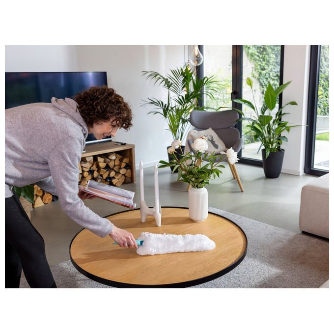 Leifheit Superduster XL Spolverino in Microfibra Bianco e Turchese Sistema Click