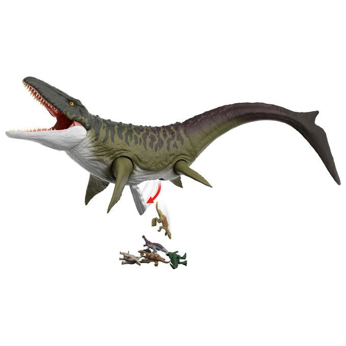 Mattel Jurassic World Mosasauro Super Colossale JGB51 Dinosauro Snodato Multicolore