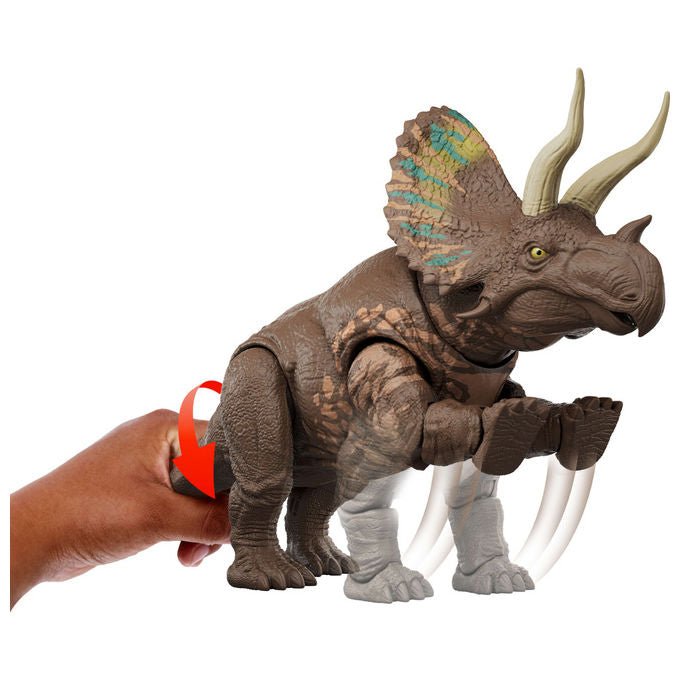 Mattel Jurassic World Eotriceratops Action Figure Gigante con Funzione Attacco
