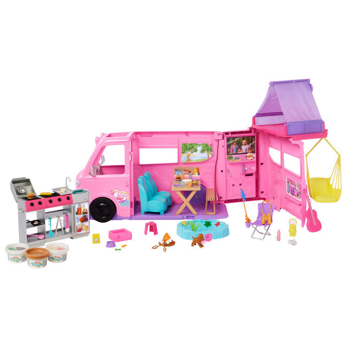 Barbie Camper Dei Sogni HRJ78 Con 7 Aree Gioco e 60+ Accessori
