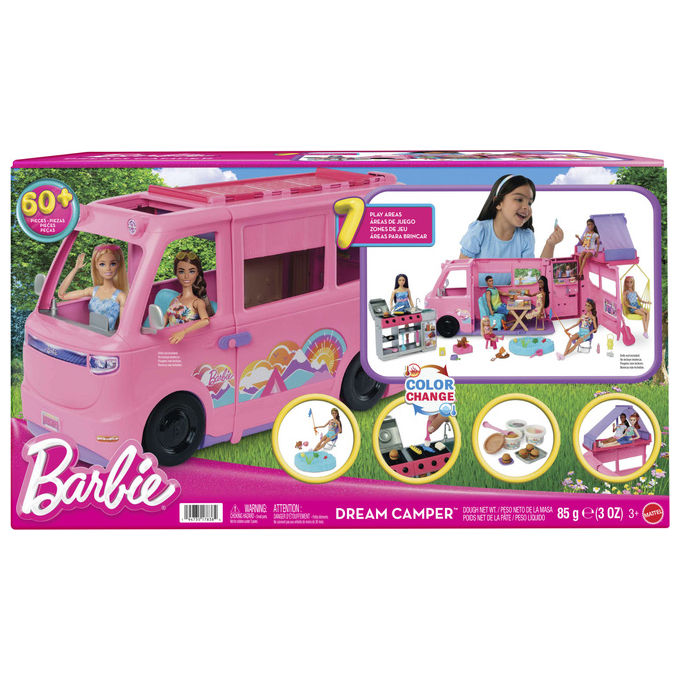 Barbie Camper Dei Sogni HRJ78 Con 7 Aree Gioco e 60+ Accessori