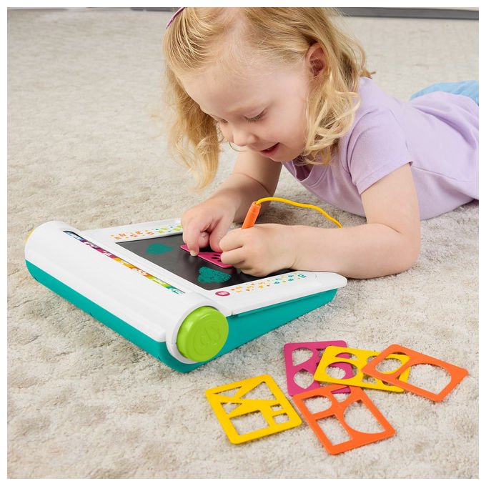 Fisher-Price Postazione Impara e Scarabocchia Tablet Educativo con Schermo LCD Multicolore