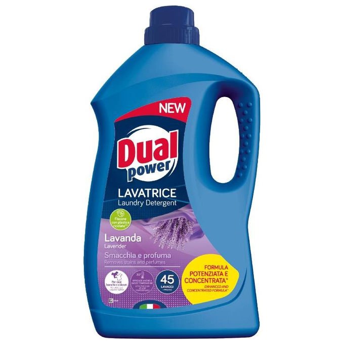 Dual Power Detersivo Liquido Lavatrice Lavanda 1800 ml 45 Lavaggi