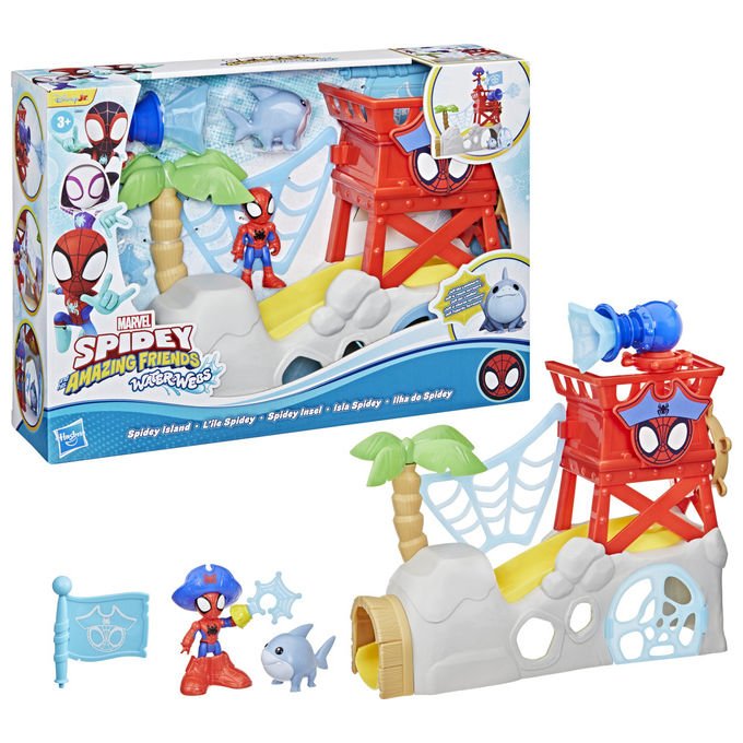 Hasbro Playset Spidey Water Web Isola Dei Pirati Con Action Figure e Accessori