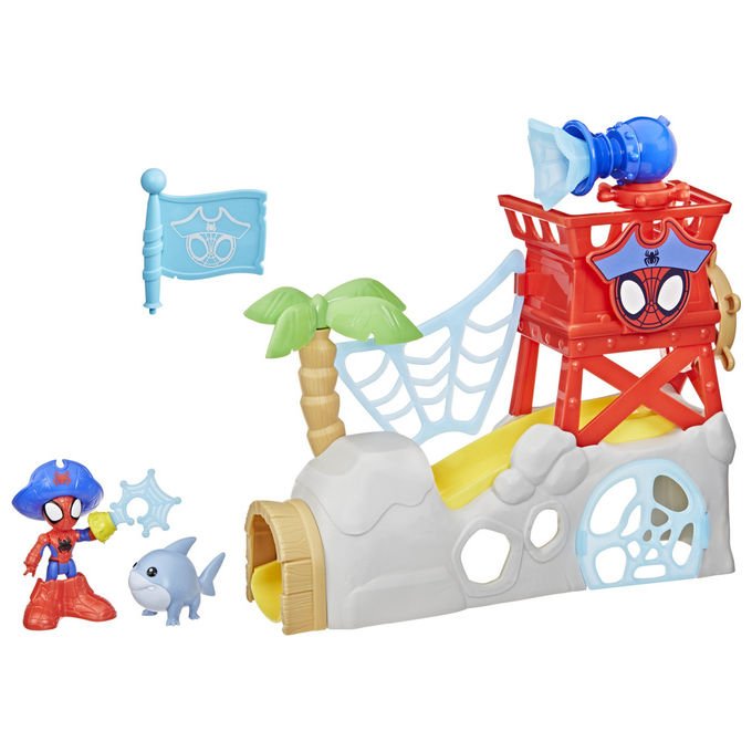 Hasbro Playset Spidey Water Web Isola Dei Pirati Con Action Figure e Accessori